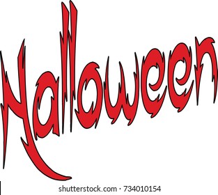 Illustration of Text message 'Halloween' on white background.