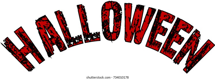 Illustration of Text message 'Halloween' on white background.