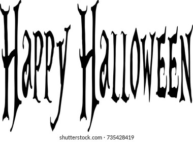 Illustration of Text message 'Happy Halloween' on white background. - Shutterstock ID 735428419