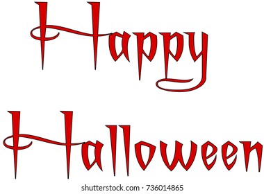 Illustration of Text message 'Happy Halloween' on white background.