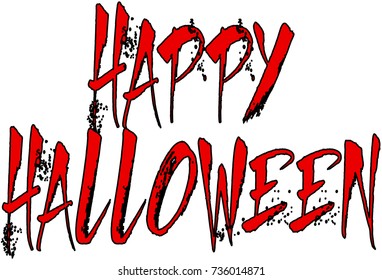 Illustration of Text message 'Happy Halloween' on white background.