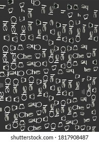 Ilustración del patrón textil con las palabras 