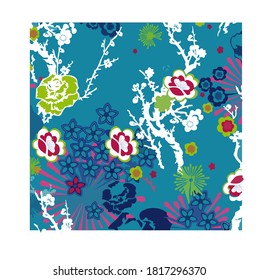 Illustration des Stoffdrucks - Blau