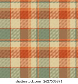 Illustration texture pattern textile, deluxe check seamless background. Layout plaid fabric tartan vector in orange and pastel colors palette.