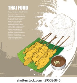illustration of Thai food.