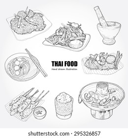 illustration of Thai food.