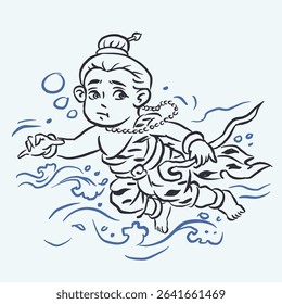 illustration of Thai literature vector for illustration, card, decoration