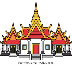 Ilustración de un templo tailandés
