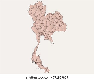 Illustration of the thailand map 