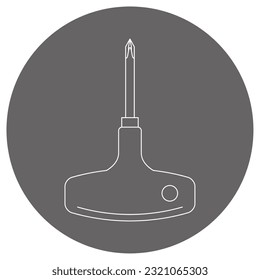 Illustration of a T-handle screwdriver.