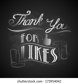 illustration of thank you for likes background