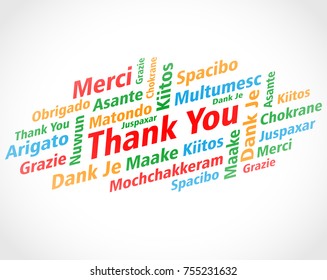 Illustration of thank you words cloud concept