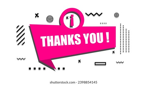 Illustration of thanks you speech bubble. Banner design for business marketing and advertising. Vector illustration.