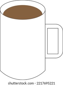 La ilustración de que el café está listo en una taza de taza simple