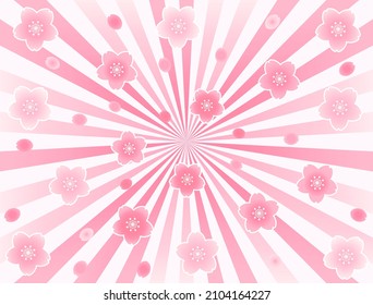 It is an illustration that combines a pink effect line and cherry blossoms.