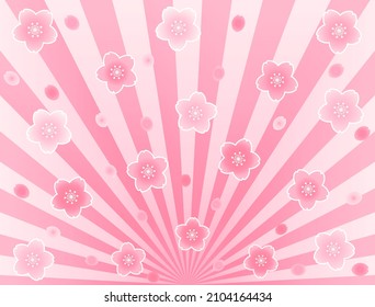 It is an illustration that combines a pink effect line and cherry blossoms.