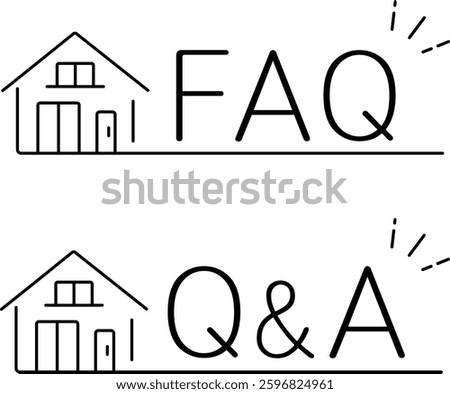 Illustration that could be used as a banner for frequently asked questions about building a house or buying a home