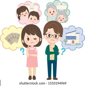 Illustration that couple is worried about lifestyle