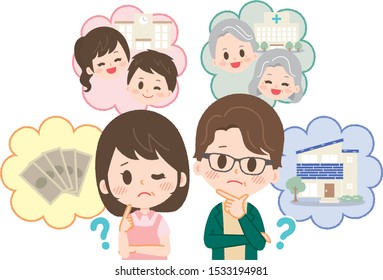 Illustration that couple is worried about lifestyle
