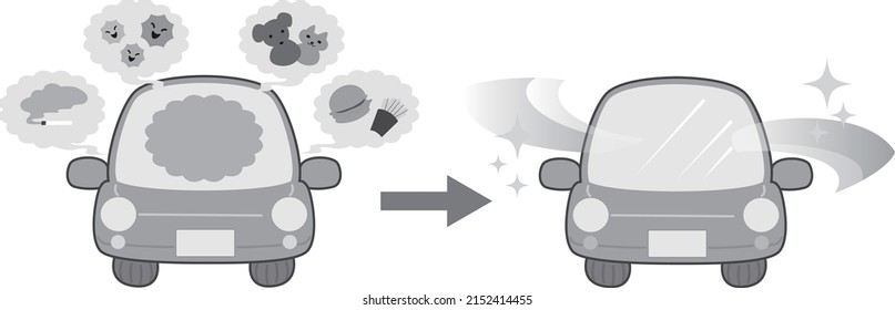Ilustración que desodoriza el olor del auto