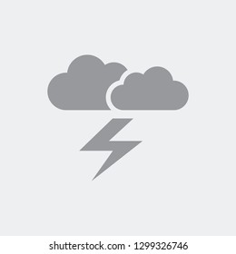 Illustration that depicting clouds and lightning as a symbol of the concept of weather forecasts or problematic events