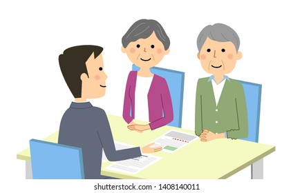 It is an illustration that an elderly couple has contracted.