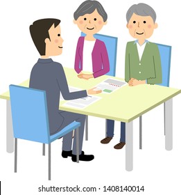 It is an illustration that an elderly couple has contracted.