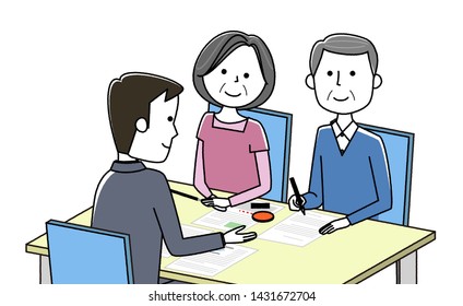 It is an illustration that an elderly couple has contracted.