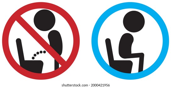 Illustration that encourages you to sit in the style toilet and do some extra work 