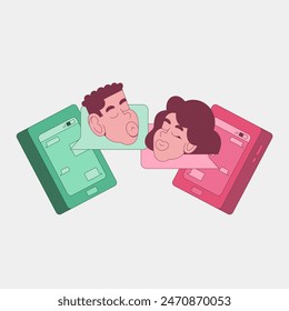 
an illustration that expresses an event or moment in a relationship that is hampered by distance, which we often call a long distance relationship or LDR
with cute and subtle color nuances