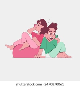 
an illustration that expresses an event or moment in a relationship that is hampered by distance, which we often call a long distance relationship or LDR
with cute and subtle color nuances