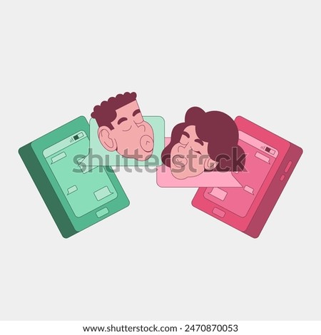 
an illustration that expresses an event or moment in a relationship that is hampered by distance, which we often call a long distance relationship or LDR
with cute and subtle color nuances