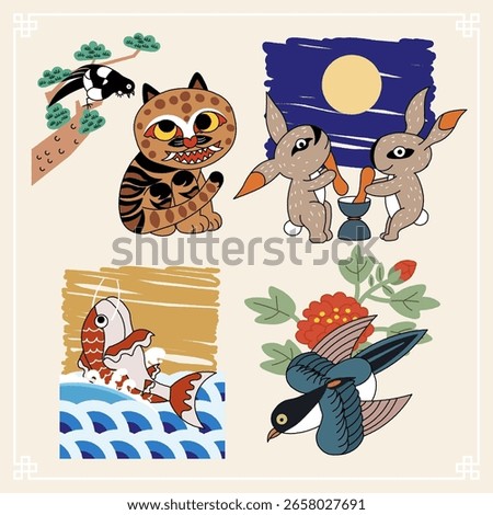 An illustration that expresses traditional elements of Korea