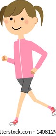 It is an illustration that a girl is running.
