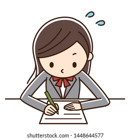 Illustration that girl student is studying.