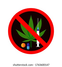 illustration that illustrates the prohibition of using drugs