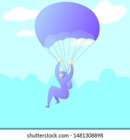 An illustration that illustrates someone doing skydiving