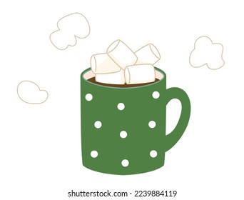 It is an illustration that imaged marshmallow coffee.