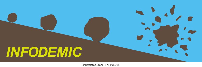 Illustration that imagined the fear of infodemic (Created with vector data)