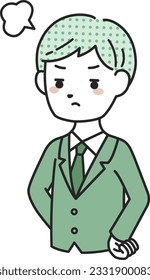 Illustration that a man in a suit gets angry