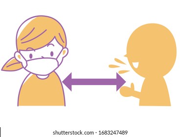 Illustration that measures to reduce the risk of infectious diseases by keeping a distance from people