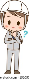 Illustration that men in work clothes think
