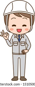 Illustration that men in work clothes are ok