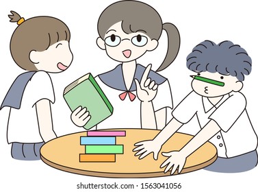 
Illustration that students gather and study