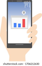 The illustration that used too much data communication amount of the smart phone.