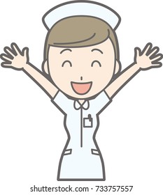 Illustration That Woman Nurse Wearing White Stock Vector (Royalty Free ...