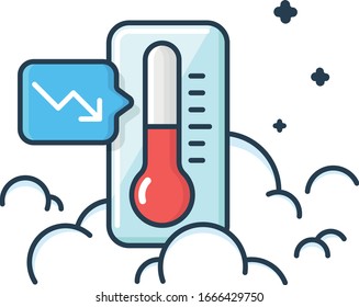 Ilustración del termómetro en las nubes