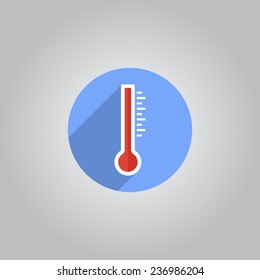 Illustration of thermometer. Flat style, EPS10.