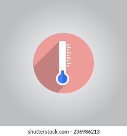 Illustration of thermometer. Flat style, EPS10.