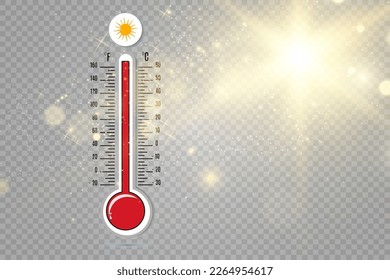 
Illustration of a thermometer for measuring climatic conditions. Thermometers for heat and cold.